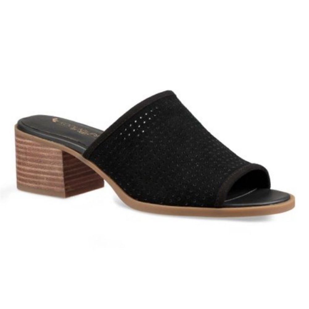 LIKE NEW KOOLABURRA BY UGG RAYCHEL SLIDE SANDAL IN BLACK SUEDE 6.5
